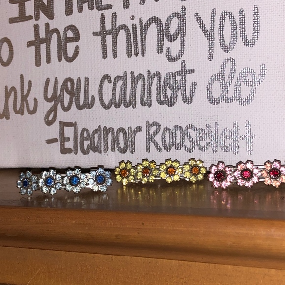 Gorgeous Colored Crystal Floral Barrettes - Picture 2 of 8